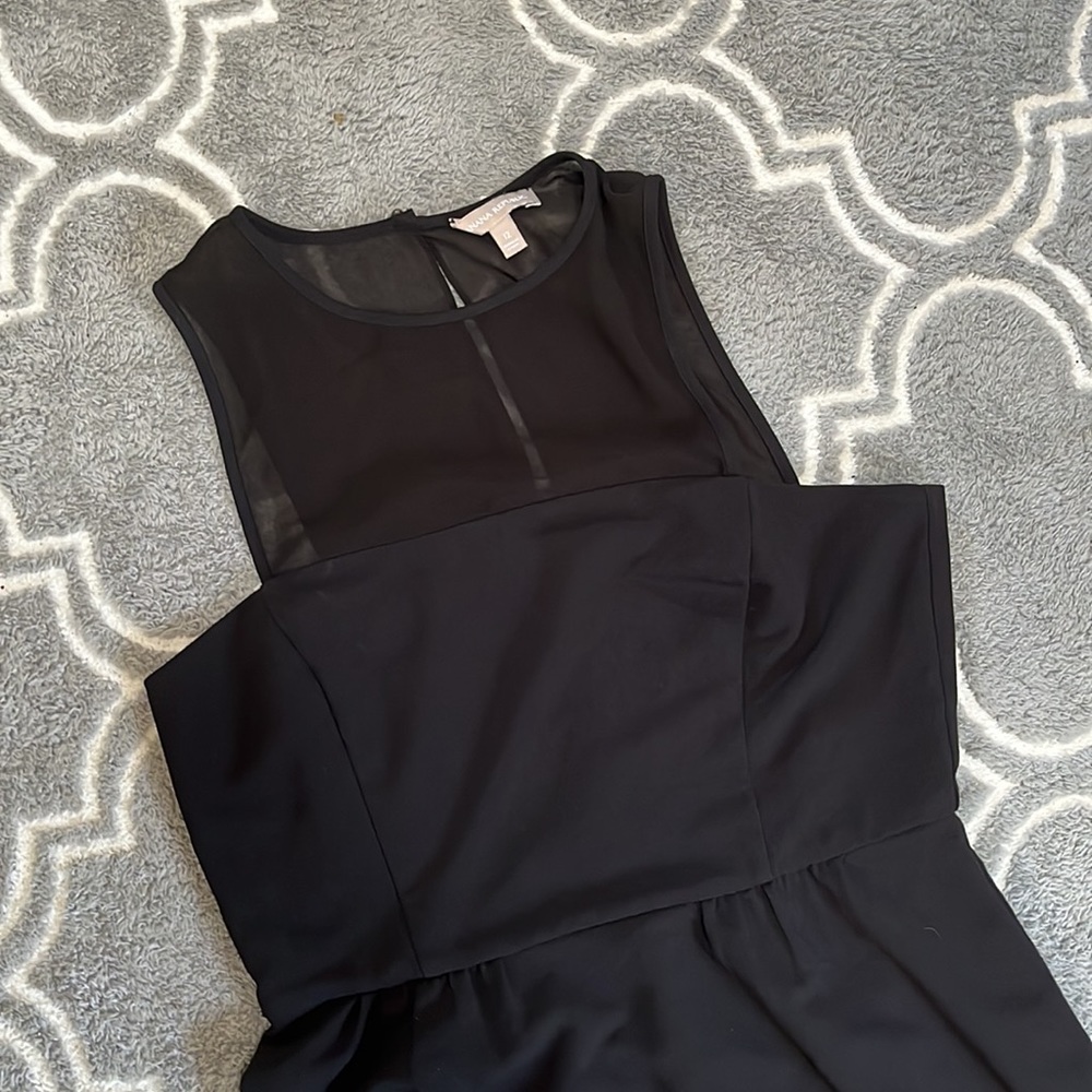 Banana Republic size 12 black dress with mesh neck